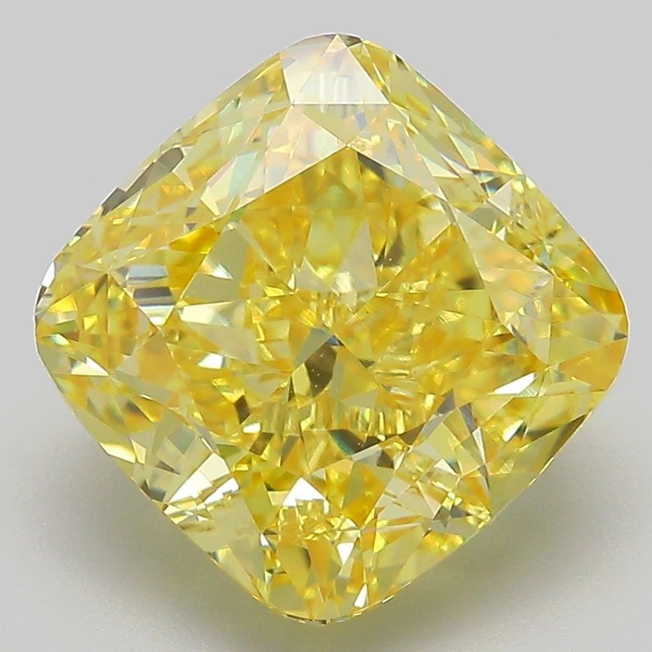 Loose Diamond - CUSHION MODIFIED 6.5ct Fancy Vivid Yellow VS1: Loose Diamond - CUSHION MODIFIED 6.5ct Fancy Vivid Yellow VS1 Source: This is a real non-mined Diamond that has been grown in a lab Shape: CUSHION MODIFIED Carats: 6.5 Color: Fancy Vivid Yellow Certif