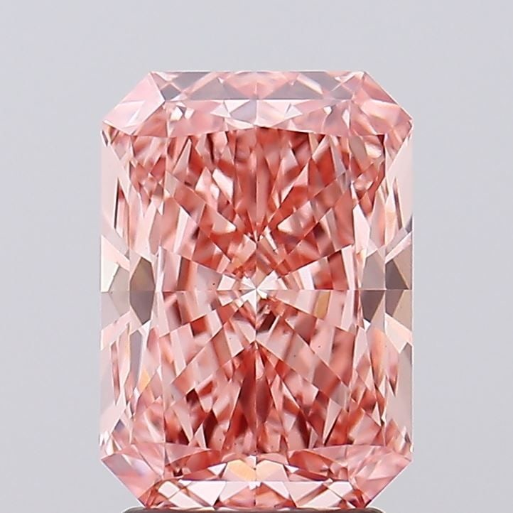 Loose Diamond - RADIANT 2.51ct Fancy Vivid Pink VS2: Loose Diamond - RADIANT 2.51ct Fancy Vivid Pink VS2 Source: This is a real non-mined Diamond that has been grown in a lab Shape: RADIANT Carats: 2.51 Color: Fancy Vivid Pink Certification: IGI Video: