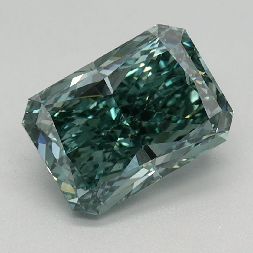 Loose Diamond - RADIANT 1.44ct Fancy Vivid Green VS1: Loose Diamond - RADIANT 1.44ct Fancy Vivid Green VS1 Source: This is a real non-mined Diamond that has been grown in a lab Shape: RADIANT Carats: 1.44 Color: Fancy Vivid Green Certification: IGI Video