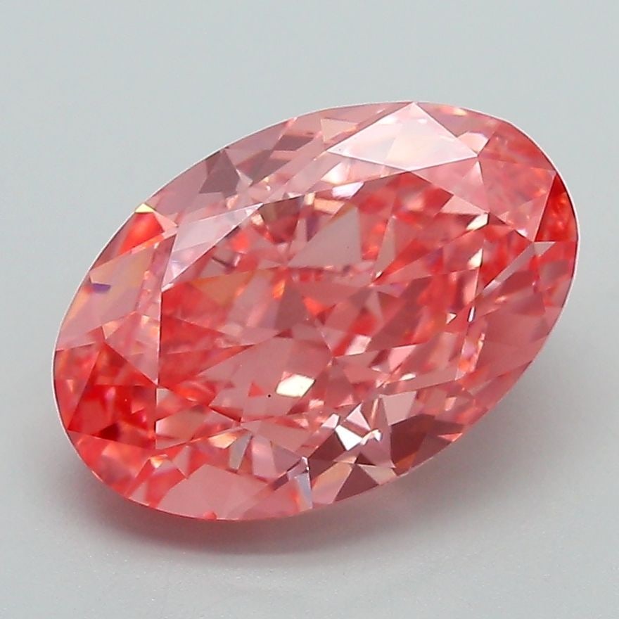 Loose Diamond - OVAL 3.46ct Fancy Vivid Pink VS1: Loose Diamond - OVAL 3.46ct Fancy Vivid Pink VS1 Source: This is a real non-mined Diamond that has been grown in a lab Shape: OVAL Carats: 3.46 Color: Fancy Vivid Pink Certification: IGI Video: