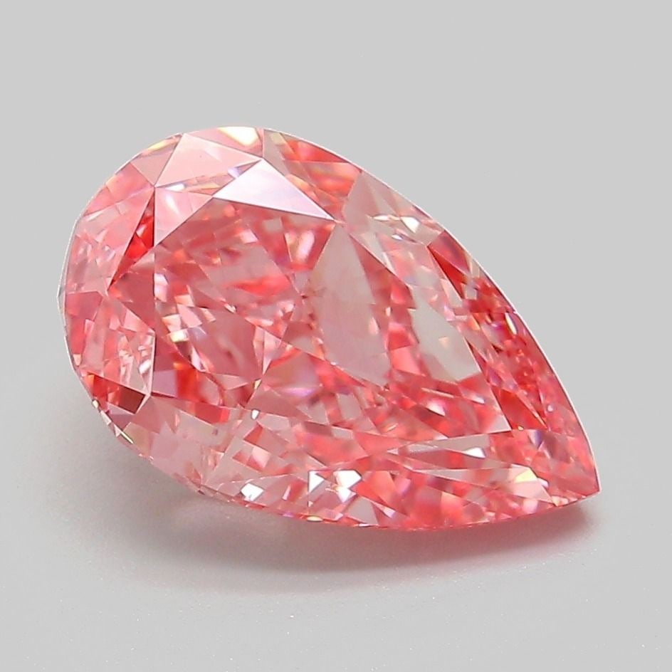 Loose Diamond - PEAR 3.09ct Fancy Vivid Pink VVS2: Loose Diamond - PEAR 3.09ct Fancy Vivid Pink VVS2 Source: This is a real non-mined Diamond that has been grown in a lab Shape: PEAR Carats: 3.09 Color: Fancy Vivid Pink Certification: IGI Video: