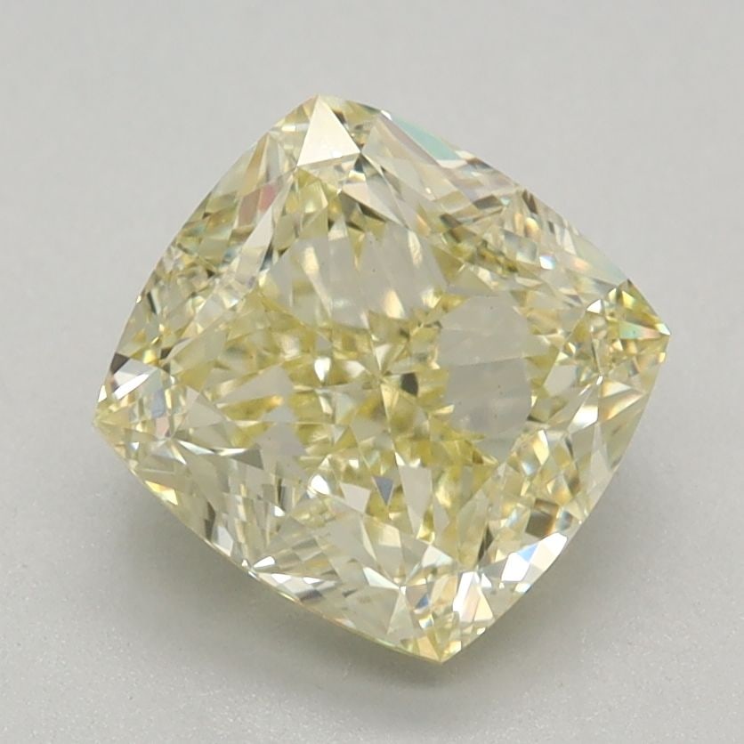 Loose Diamond - CUSHION MODIFIED 1.27ct Fancy Light Yellow VS1: Loose Diamond - CUSHION MODIFIED 1.27ct Fancy Light Yellow VS1 Source: This is a real non-mined Diamond that has been grown in a lab Shape: CUSHION MODIFIED Carats: 1.27 Color: Fancy Light Yellow Cert