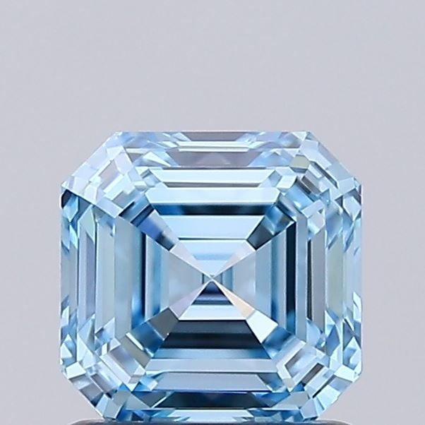 Loose Diamond - ASSCHER 1.01ct Fancy Vivid Blue VS1: Loose Diamond - ASSCHER 1.01ct Fancy Vivid Blue VS1 Source: This is a real non-mined Diamond that has been grown in a lab Shape: ASSCHER Carats: 1.01 Color: Fancy Vivid Blue Certification: IGI Video: