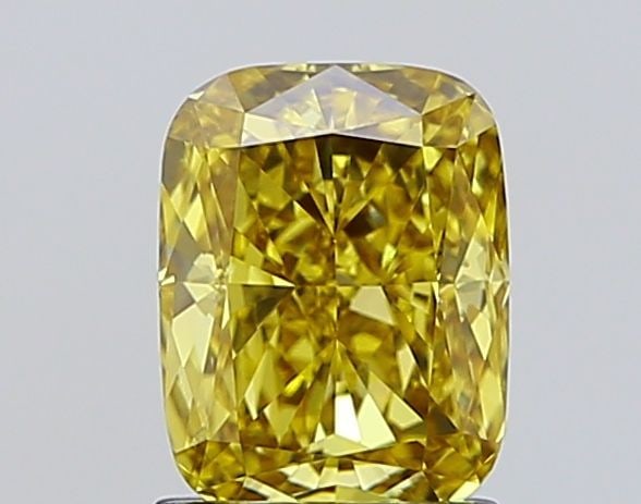 Loose Diamond - CUSHION MODIFIED 1.51ct Fancy Intense Yellow VS1: Loose Diamond - CUSHION MODIFIED 1.51ct Fancy Intense Yellow VS1 Source: This is a real non-mined Diamond that has been grown in a lab Shape: CUSHION MODIFIED Carats: 1.51 Color: Fancy Intense Yellow 