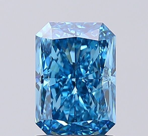 Loose Diamond - RADIANT 1.53ct Fancy Vivid Blue VS1: Loose Diamond - RADIANT 1.53ct Fancy Vivid Blue VS1 Source: This is a real non-mined Diamond that has been grown in a lab Shape: RADIANT Carats: 1.53 Color: Fancy Vivid Blue Certification: IGI Video: