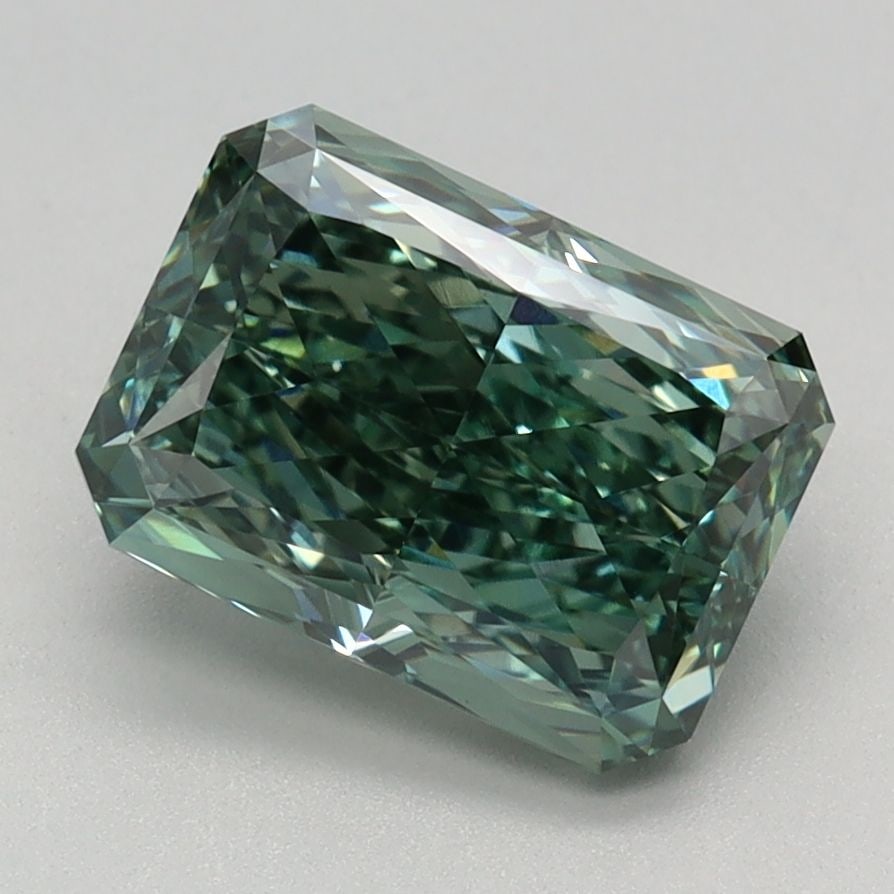 Loose Diamond - RADIANT 2.22ct Fancy Vivid Green VVS2: Loose Diamond - RADIANT 2.22ct Fancy Vivid Green VVS2 Source: This is a real non-mined Diamond that has been grown in a lab Shape: RADIANT Carats: 2.22 Color: Fancy Vivid Green Certification: IGI Vide