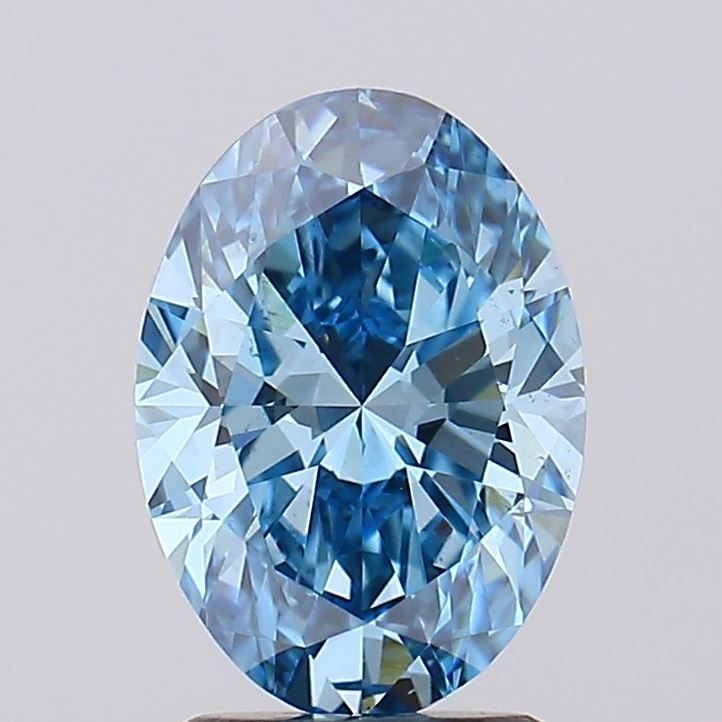 Loose Diamond - OVAL 2.09ct Fancy Vivid Blue VS2: Loose Diamond - OVAL 2.09ct Fancy Vivid Blue VS2 Source: This is a real non-mined Diamond that has been grown in a lab Shape: OVAL Carats: 2.09 Color: Fancy Vivid Blue Certification: IGI Video: