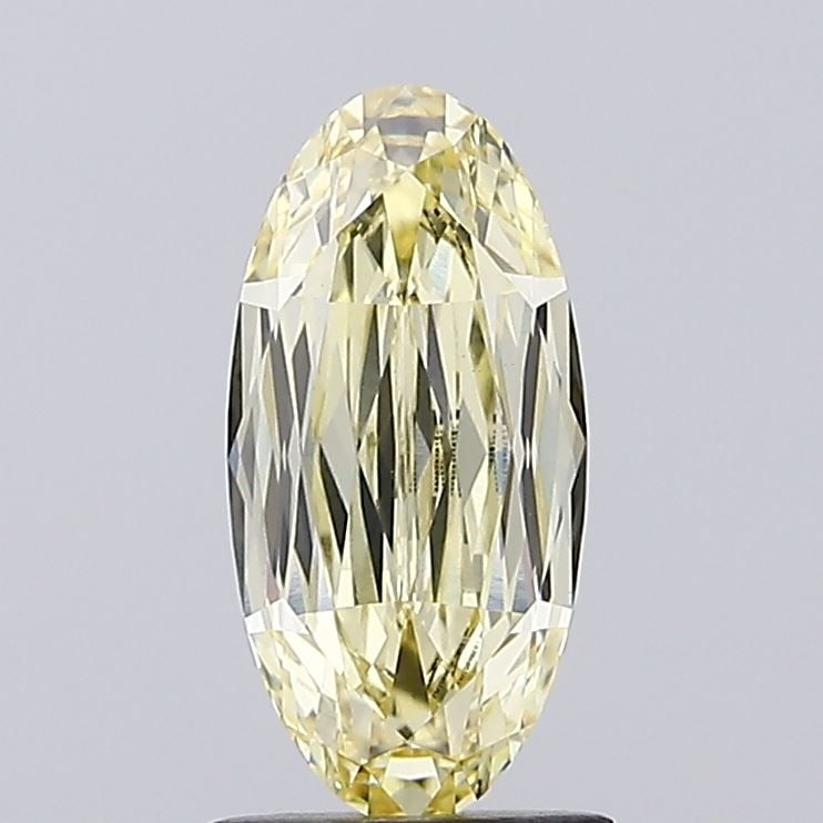 Loose Diamond - OVAL 1.54ct Fancy Light Yellow VVS2: Loose Diamond - OVAL 1.54ct Fancy Light Yellow VVS2 Source: This is a real non-mined Diamond that has been grown in a lab Shape: OVAL Carats: 1.54 Color: Fancy Light Yellow Certification: IGI Video:
