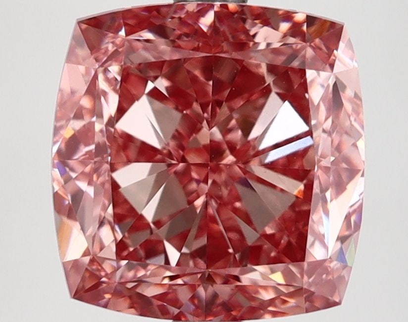 Loose Diamond - CUSHION MODIFIED 4.26ct Fancy Vivid Brownish Pink VS1: Loose Diamond - CUSHION MODIFIED 4.26ct Fancy Vivid Brownish Pink VS1 Source: This is a real non-mined Diamond that has been grown in a lab Shape: CUSHION MODIFIED Carats: 4.26 Color: Fancy Vivid Brow