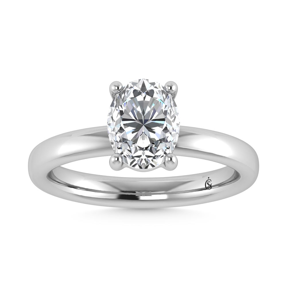 14K White Gold Lab Grown Diamond 2 Ct.Tw. IGI Certified Oval Shape Solitaire (Available from 1CT to (1 of 4)