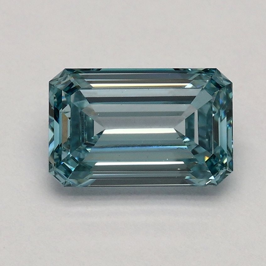 Loose Diamond - EMERALD 0.97ct Fancy Intense Greenish Blue VS1: Loose Diamond - EMERALD 0.97ct Fancy Intense Greenish Blue VS1 Source: This is a real non-mined Diamond that has been grown in a lab Shape: EMERALD Carats: 0.97 Color: Fancy Intense Greenish Blue Cert