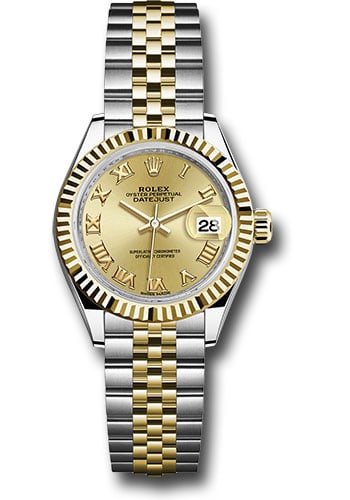 Rolex Datejust Lady 279173 Champagne Roman Dial Jubilee Bracelet 2019 Card: Rolex Datejust Lady 279173 Champagne Roman Dial Jubilee Bracelet 2019 Card This Rolex Datejust Lady features a champagne Roman numeral dial, a fluted bezel, and a Jubilee bracelet. The watch is identi