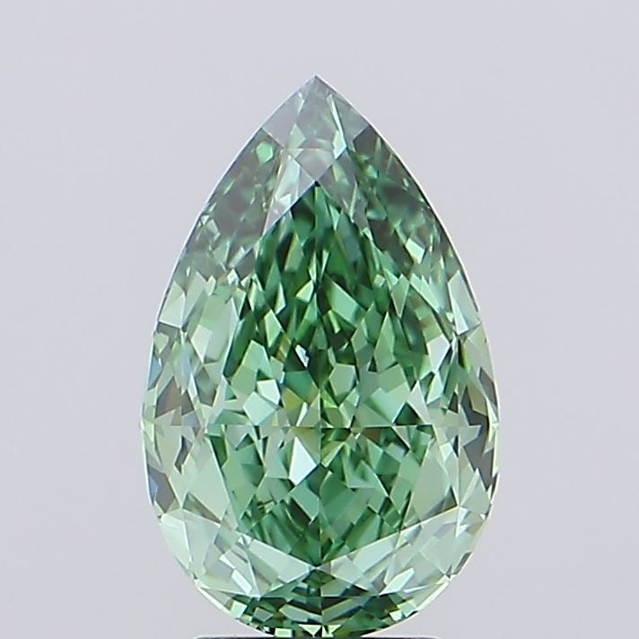 Loose Diamond - PEAR 3.75ct Fancy Vivid Green VVS2: Loose Diamond - PEAR 3.75ct Fancy Vivid Green VVS2 Source: This is a real non-mined Diamond that has been grown in a lab Shape: PEAR Carats: 3.75 Color: Fancy Vivid Green Certification: IGI Video: