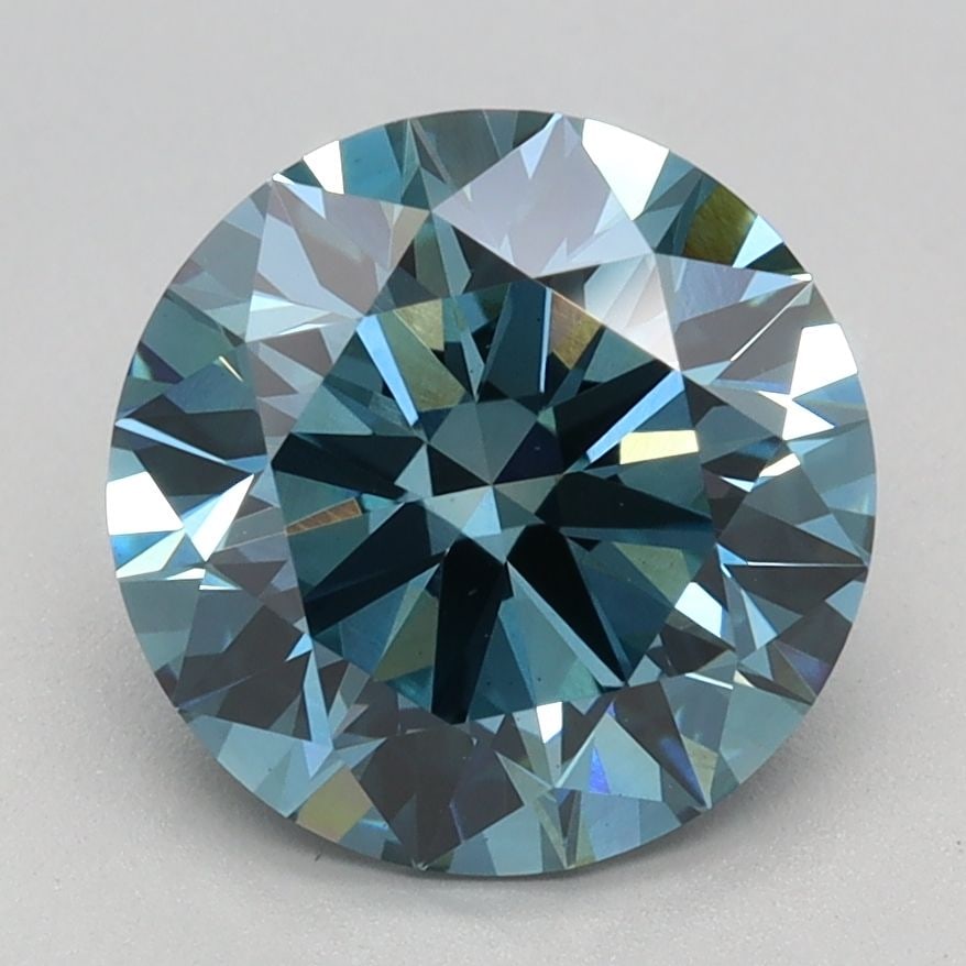 Ideal Loose Diamond - ROUND 2.58ct Fancy Vivid Blue VS1: Ideal Loose Diamond - ROUND 2.58ct Fancy Vivid Blue VS1 Source: This is a real non-mined Diamond that has been grown in a lab Shape: ROUND Carats: 2.58 Color: Fancy Vivid Blue Certification: IGI Video