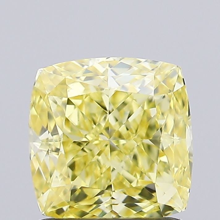 Loose Diamond - CUSHION MODIFIED 1.28ct Fancy Intense Yellow VVS2: Loose Diamond - CUSHION MODIFIED 1.28ct Fancy Intense Yellow VVS2 Source: This is a real non-mined Diamond that has been grown in a lab Shape: CUSHION MODIFIED Carats: 1.28 Color: Fancy Intense Yellow