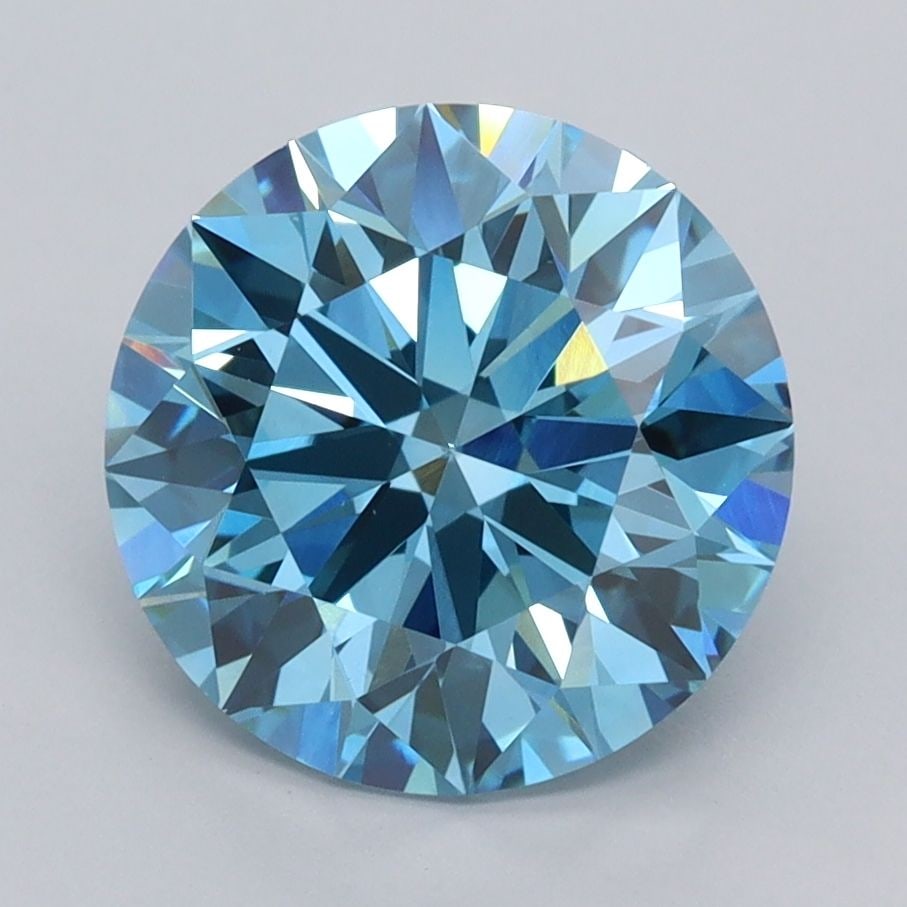 Ideal Loose Diamond - ROUND 3.0ct Fancy Vivid Blue VS1: Ideal Loose Diamond - ROUND 3.0ct Fancy Vivid Blue VS1 Source: This is a real non-mined Diamond that has been grown in a lab Shape: ROUND Carats: 3.0 Color: Fancy Vivid Blue Certification: IGI Video: