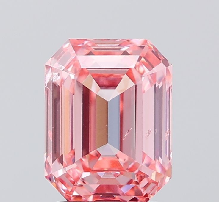 Loose Diamond - EMERALD 3.0ct Fancy Vivid Pink SI2: Loose Diamond - EMERALD 3.0ct Fancy Vivid Pink SI2 Source: This is a real non-mined Diamond that has been grown in a lab Shape: EMERALD Carats: 3.0 Color: Fancy Vivid Pink Certification: IGI Video: