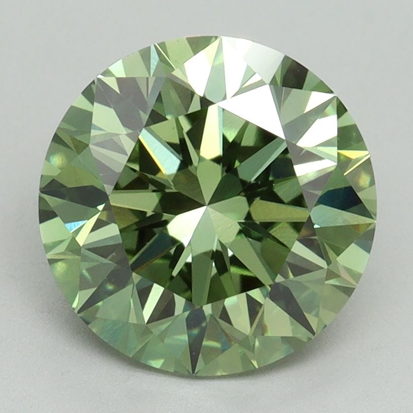 Loose Diamond - ROUND 3.06ct Fancy Vivid Green VS1: Loose Diamond - ROUND 3.06ct Fancy Vivid Green VS1 Source: This is a real non-mined Diamond that has been grown in a lab Shape: ROUND Carats: 3.06 Color: Fancy Vivid Green Certification: IGI Video: