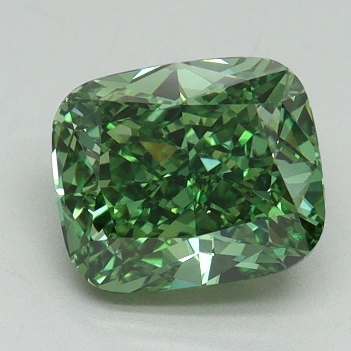 Loose Diamond - CUSHION MODIFIED 1.52ct Fancy Vivid Green VS1: Loose Diamond - CUSHION MODIFIED 1.52ct Fancy Vivid Green VS1 Source: This is a real non-mined Diamond that has been grown in a lab Shape: CUSHION MODIFIED Carats: 1.52 Color: Fancy Vivid Green Certif