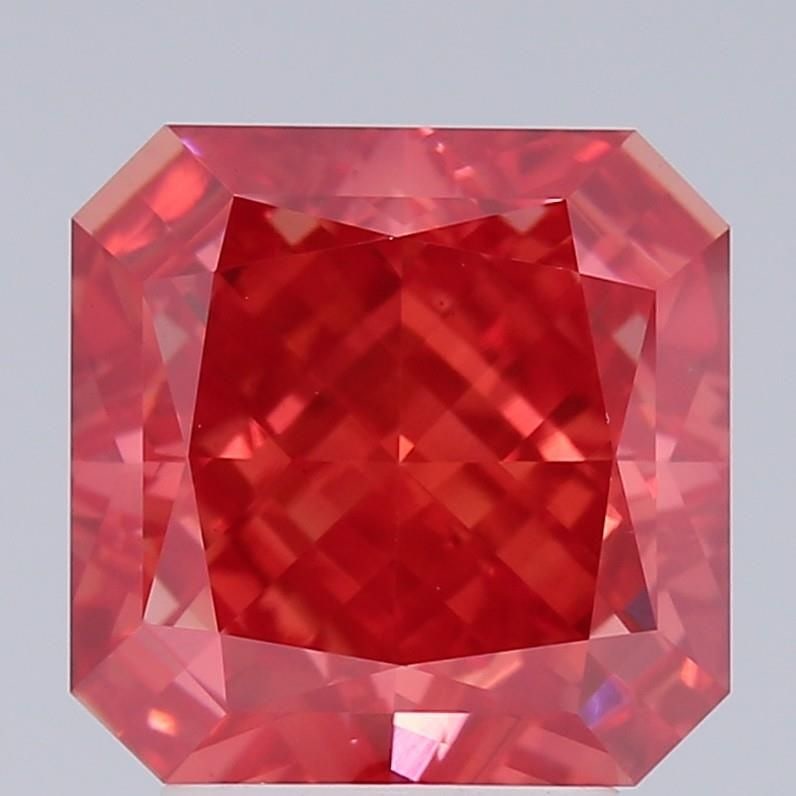 Loose Diamond - SQUARE RADIANT 4.05ct Fancy Vivid Red VS1: Loose Diamond - SQUARE RADIANT 4.05ct Fancy Vivid Red VS1 Source: This is a real non-mined Diamond that has been grown in a lab Shape: SQUARE RADIANT Carats: 4.05 Color: Fancy Vivid Red Certification: