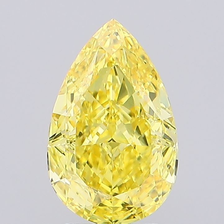 Loose Diamond - PEAR 2.96ct Fancy Vivid Yellow VVS2: Loose Diamond - PEAR 2.96ct Fancy Vivid Yellow VVS2 Source: This is a real non-mined Diamond that has been grown in a lab Shape: PEAR Carats: 2.96 Color: Fancy Vivid Yellow Certification: IGI Video: