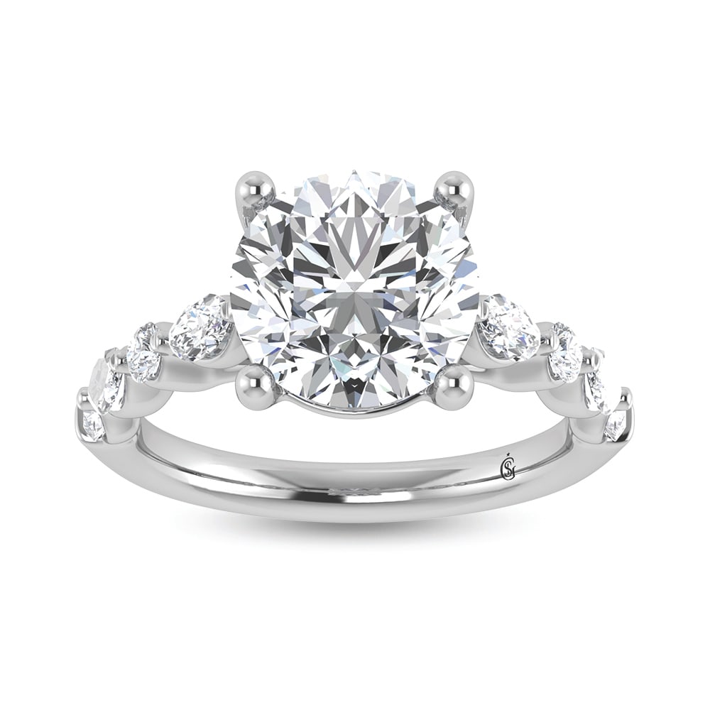 14K White Gold Lab Grown Diamond 3 5/8 Ct.Tw. Lab Grown Engagement Ring (IGI Certified Center 3ct) (1 of 4)