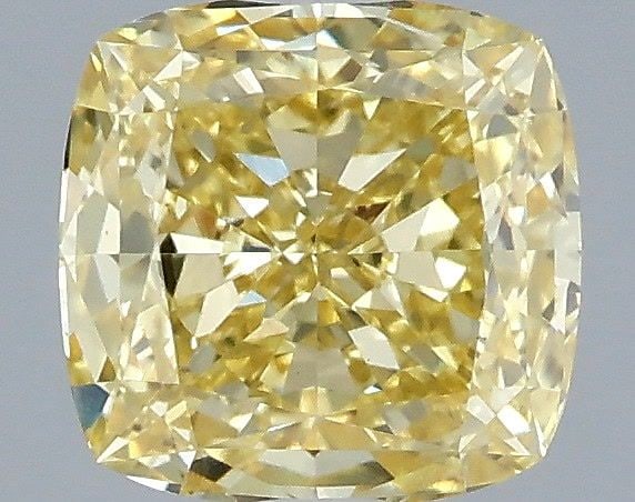 Loose Diamond - CUSHION MODIFIED 1.02ct Fancy Intense Yellow VS1: Loose Diamond - CUSHION MODIFIED 1.02ct Fancy Intense Yellow VS1 Source: This is a real non-mined Diamond that has been grown in a lab Shape: CUSHION MODIFIED Carats: 1.02 Color: Fancy Intense Yellow 
