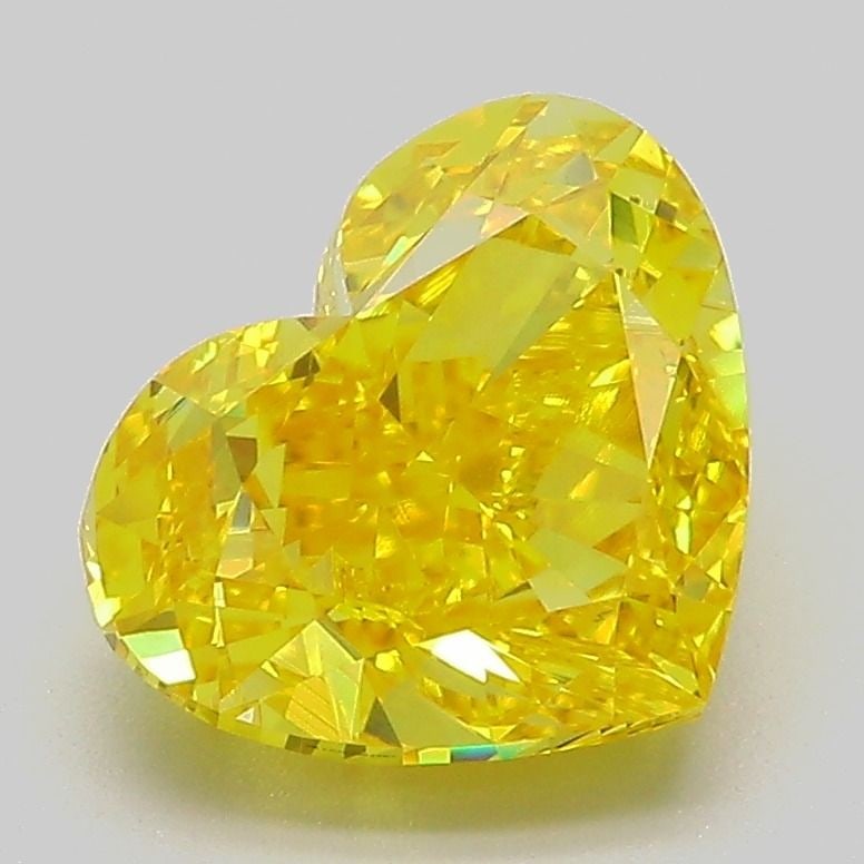 Loose Diamond - HEART 2.98ct Fancy Vivid Yellow VVS2: Loose Diamond - HEART 2.98ct Fancy Vivid Yellow VVS2 Source: This is a real non-mined Diamond that has been grown in a lab Shape: HEART Carats: 2.98 Color: Fancy Vivid Yellow Certification: IGI Video:
