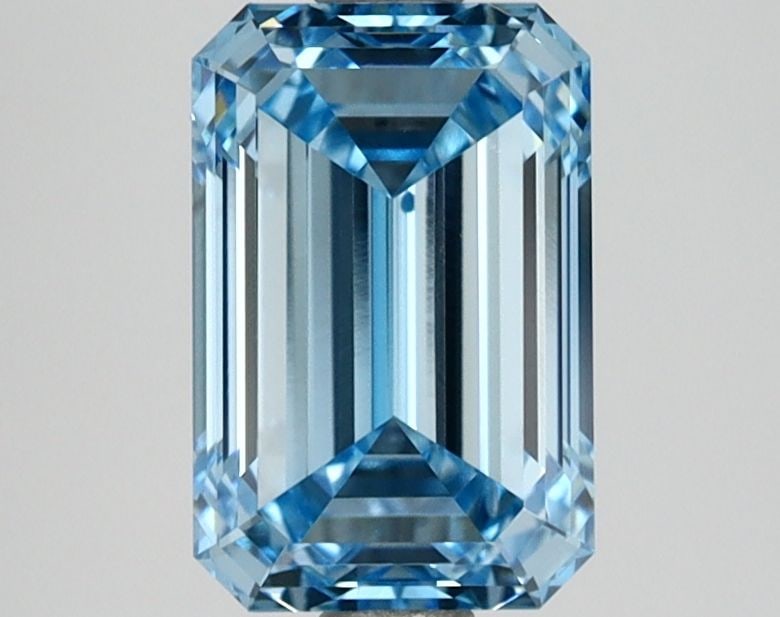 Loose Diamond - EMERALD 1.69ct Fancy Vivid Blue VS1: Loose Diamond - EMERALD 1.69ct Fancy Vivid Blue VS1 Source: This is a real non-mined Diamond that has been grown in a lab Shape: EMERALD Carats: 1.69 Color: Fancy Vivid Blue Certification: IGI Video: