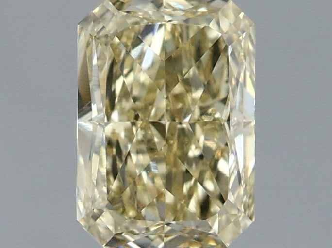 Loose Diamond - RADIANT 1.08ct Fancy Light Yellow VS1: Loose Diamond - RADIANT 1.08ct Fancy Light Yellow VS1 Source: This is a real non-mined Diamond that has been grown in a lab Shape: RADIANT Carats: 1.08 Color: Fancy Light Yellow Certification: IGI Vid