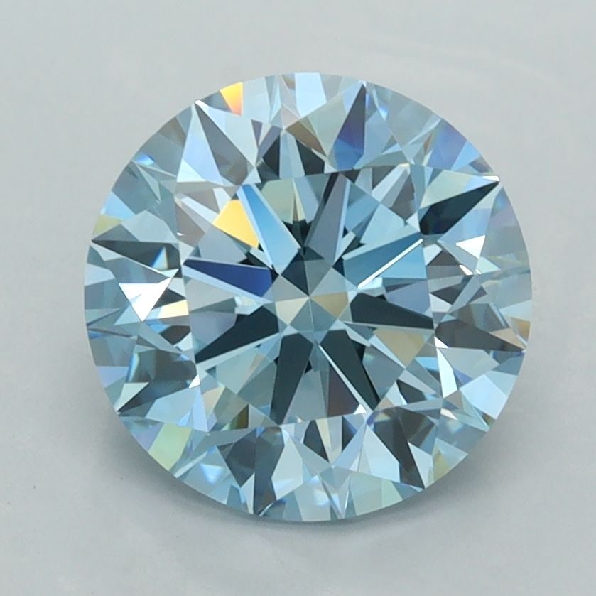 Ideal Loose Diamond - ROUND 2.54ct Fancy Vivid Blue VS1: Ideal Loose Diamond - ROUND 2.54ct Fancy Vivid Blue VS1 Source: This is a real non-mined Diamond that has been grown in a lab Shape: ROUND Carats: 2.54 Color: Fancy Vivid Blue Certification: IGI