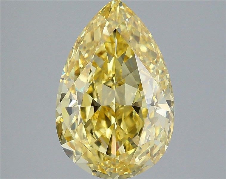 Loose Diamond - PEAR 3.59ct Fancy Vivid Yellow VVS2: Loose Diamond - PEAR 3.59ct Fancy Vivid Yellow VVS2 Source: This is a real non-mined Diamond that has been grown in a lab Shape: PEAR Carats: 3.59 Color: Fancy Vivid Yellow Certification: IGI Video: