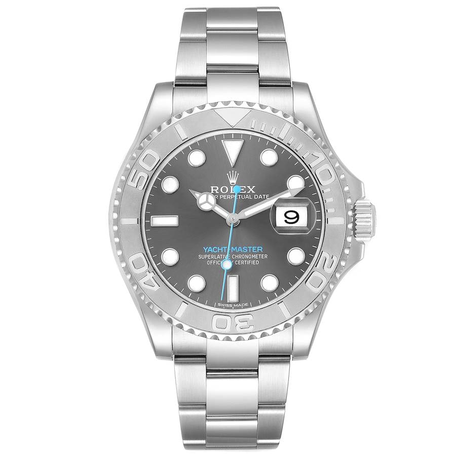 2016 Yacht-Master Rhodium Dial Oyster Bracelet Ref 116622 with New Style Card: 2016 Yacht-Master Rhodium Dial Oyster Bracelet Ref 116622 with New Style Card This Rolex Yacht-Master features a rhodium dial and a rotating bezel, presented on an Oyster bracelet. The watch is identi