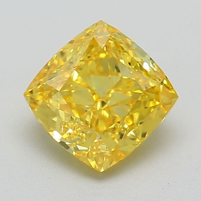 Loose Diamond - CUSHION MODIFIED 0.81ct Fancy Vivid Yellow VVS1: Loose Diamond - CUSHION MODIFIED 0.81ct Fancy Vivid Yellow VVS1 Source: This is a real non-mined Diamond that has been grown in a lab Shape: CUSHION MODIFIED Carats: 0.81 Color: Fancy Vivid Yellow Cer