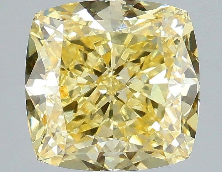 Loose Diamond - CUSHION MODIFIED 3.06ct Fancy Intense Yellow VVS2: Loose Diamond - CUSHION MODIFIED 3.06ct Fancy Intense Yellow VVS2 Source: This is a real non-mined Diamond that has been grown in a lab Shape: CUSHION MODIFIED Carats: 3.06 Color: Fancy Intense Yellow