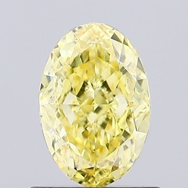 Loose Diamond - OVAL 0.77ct Fancy Vivid Yellow VS1: Loose Diamond - OVAL 0.77ct Fancy Vivid Yellow VS1 Source: This is a real non-mined Diamond that has been grown in a lab Shape: OVAL Carats: 0.77 Color: Fancy Vivid Yellow Certification: NONE Video: