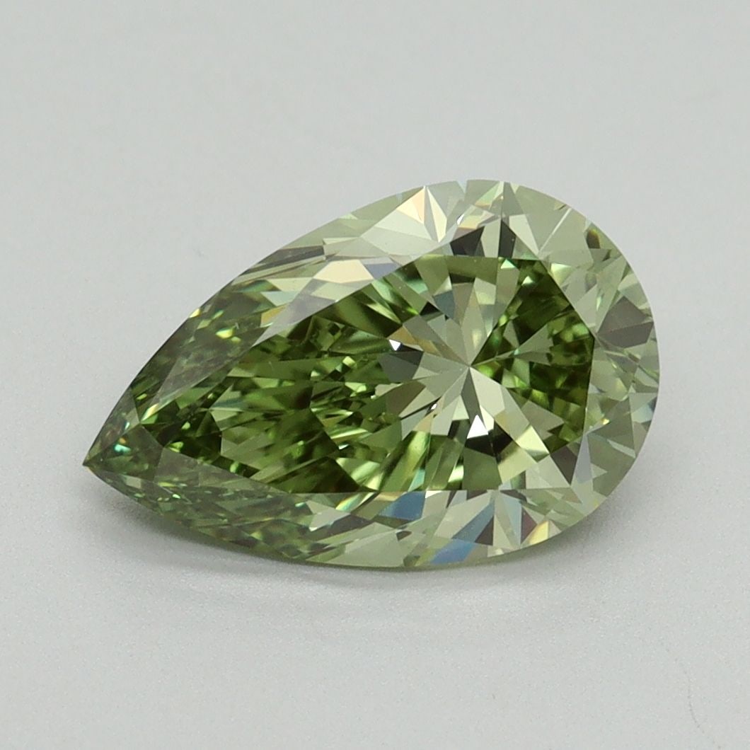 Loose Diamond - PEAR 2.15ct Fancy Vivid Green VS1: Loose Diamond - PEAR 2.15ct Fancy Vivid Green VS1 Source: This is a real non-mined Diamond that has been grown in a lab Shape: PEAR Carats: 2.15 Color: Fancy Vivid Green Certification: IGI Video:
