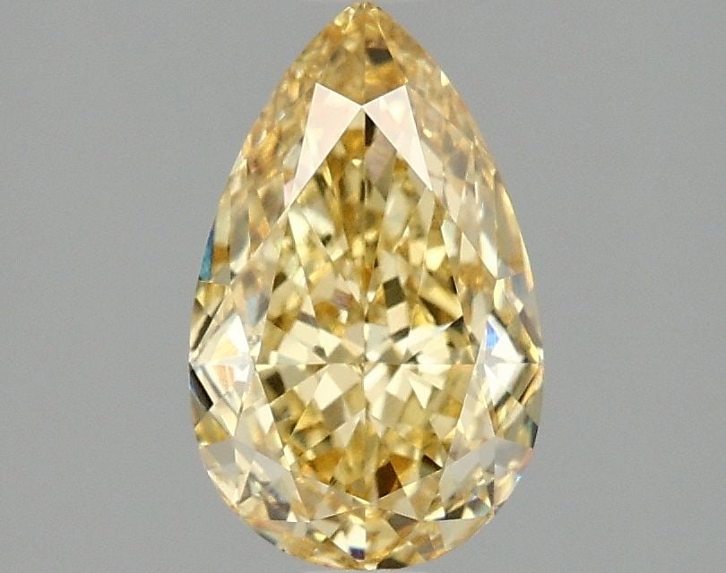 Loose Diamond - PEAR 1.55ct Fancy Intense Yellow VS1: Loose Diamond - PEAR 1.55ct Fancy Intense Yellow VS1 Source: This is a real non-mined Diamond that has been grown in a lab Shape: PEAR Carats: 1.55 Color: Fancy Intense Yellow Certification: IGI Video