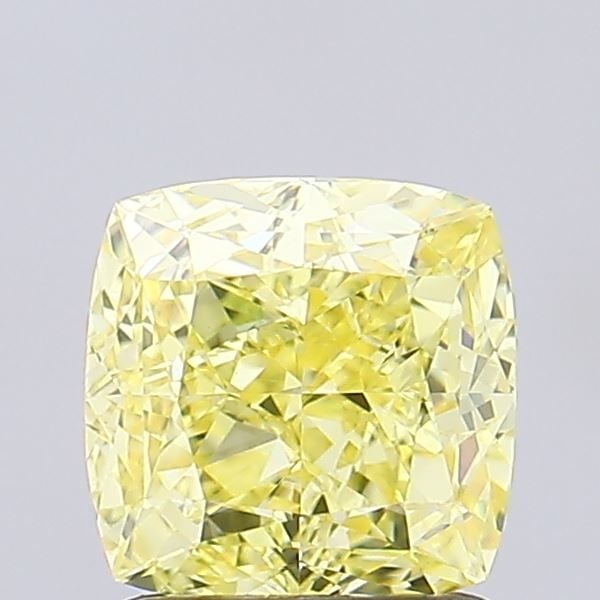 Loose Diamond - CUSHION MODIFIED 1.5ct Fancy Vivid Yellow VVS2: Loose Diamond - CUSHION MODIFIED 1.5ct Fancy Vivid Yellow VVS2 Source: This is a real non-mined Diamond that has been grown in a lab Shape: CUSHION MODIFIED Carats: 1.5 Color: Fancy Vivid Yellow Certi