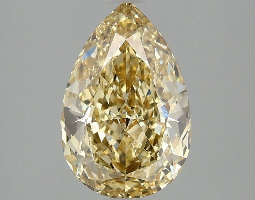 Loose Diamond - PEAR 2.11ct Fancy Intense Yellow VS1: Loose Diamond - PEAR 2.11ct Fancy Intense Yellow VS1 Source: This is a real non-mined Diamond that has been grown in a lab Shape: PEAR Carats: 2.11 Color: Fancy Intense Yellow Certification: IGI Video