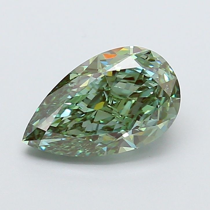 Loose Diamond - PEAR 2.07ct Fancy Vivid Green VVS2: Loose Diamond - PEAR 2.07ct Fancy Vivid Green VVS2 Source: This is a real non-mined Diamond that has been grown in a lab Shape: PEAR Carats: 2.07 Color: Fancy Vivid Green Certification: IGI Video: