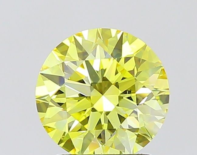 Ideal Loose Diamond - ROUND 1.24ct Fancy Intense Yellow VVS2: Ideal Loose Diamond - ROUND 1.24ct Fancy Intense Yellow VVS2 Source: This is a real non-mined Diamond that has been grown in a lab Shape: ROUND Carats: 1.24 Color: Fancy Intense Yellow Certification: 