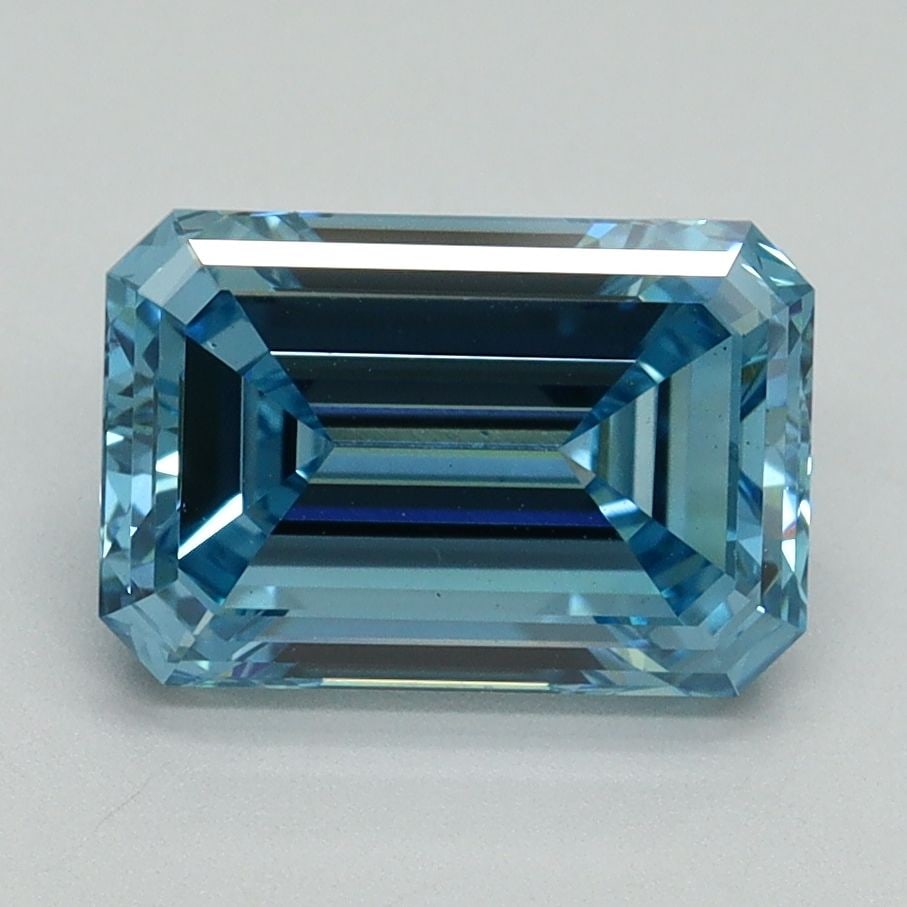 Loose Diamond - EMERALD 2.5ct Fancy Vivid Blue VS2: Loose Diamond - EMERALD 2.5ct Fancy Vivid Blue VS2 Source: This is a real non-mined Diamond that has been grown in a lab Shape: EMERALD Carats: 2.5 Color: Fancy Vivid Blue Certification: IGI Video: