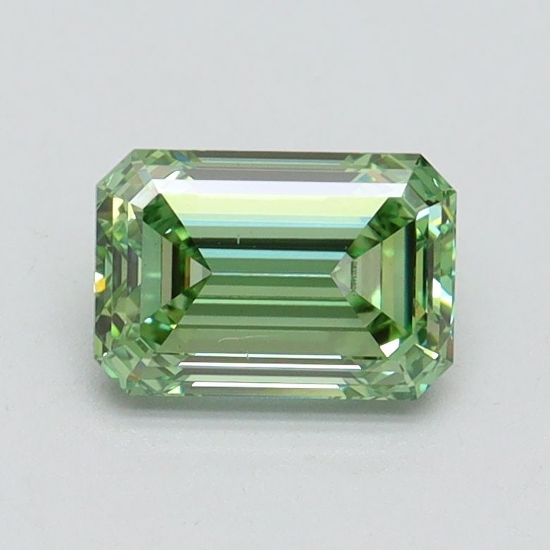 Loose Diamond - EMERALD 1.05ct Fancy Vivid Green VS2: Loose Diamond - EMERALD 1.05ct Fancy Vivid Green VS2 Source: This is a real non-mined Diamond that has been grown in a lab Shape: EMERALD Carats: 1.05 Color: Fancy Vivid Green Certification: IGI Video