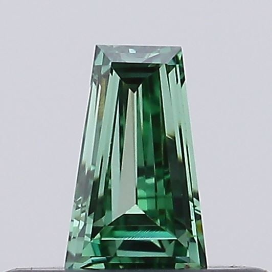 Loose Diamond - TAPERED BAGUETTE 0.21ct Fancy Vivid Green VS1: Loose Diamond - TAPERED BAGUETTE 0.21ct Fancy Vivid Green VS1 Source: This is a real non-mined Diamond that has been grown in a lab Shape: TAPERED BAGUETTE Carats: 0.21 Color: Fancy Vivid Green Certif