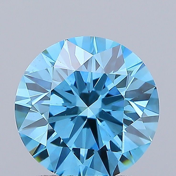 Ideal Loose Diamond - ROUND 2.01ct Fancy Vivid Blue VS2: Ideal Loose Diamond - ROUND 2.01ct Fancy Vivid Blue VS2 Source: This is a real non-mined Diamond that has been grown in a lab Shape: ROUND Carats: 2.01 Color: Fancy Vivid Blue Certification: IGI Video