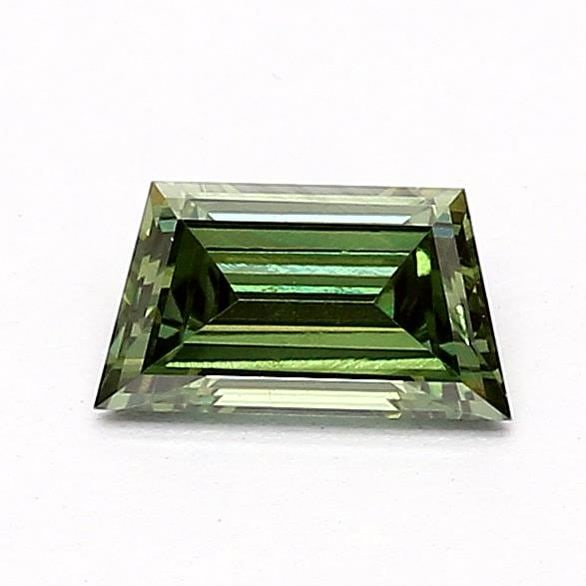 Loose Diamond - TRAPEZOID 0.58ct Fancy Vivid Green VS1: Loose Diamond - TRAPEZOID 0.58ct Fancy Vivid Green VS1 Source: This is a real non-mined Diamond that has been grown in a lab Shape: TRAPEZOID Carats: 0.58 Color: Fancy Vivid Green Certification: NONE 