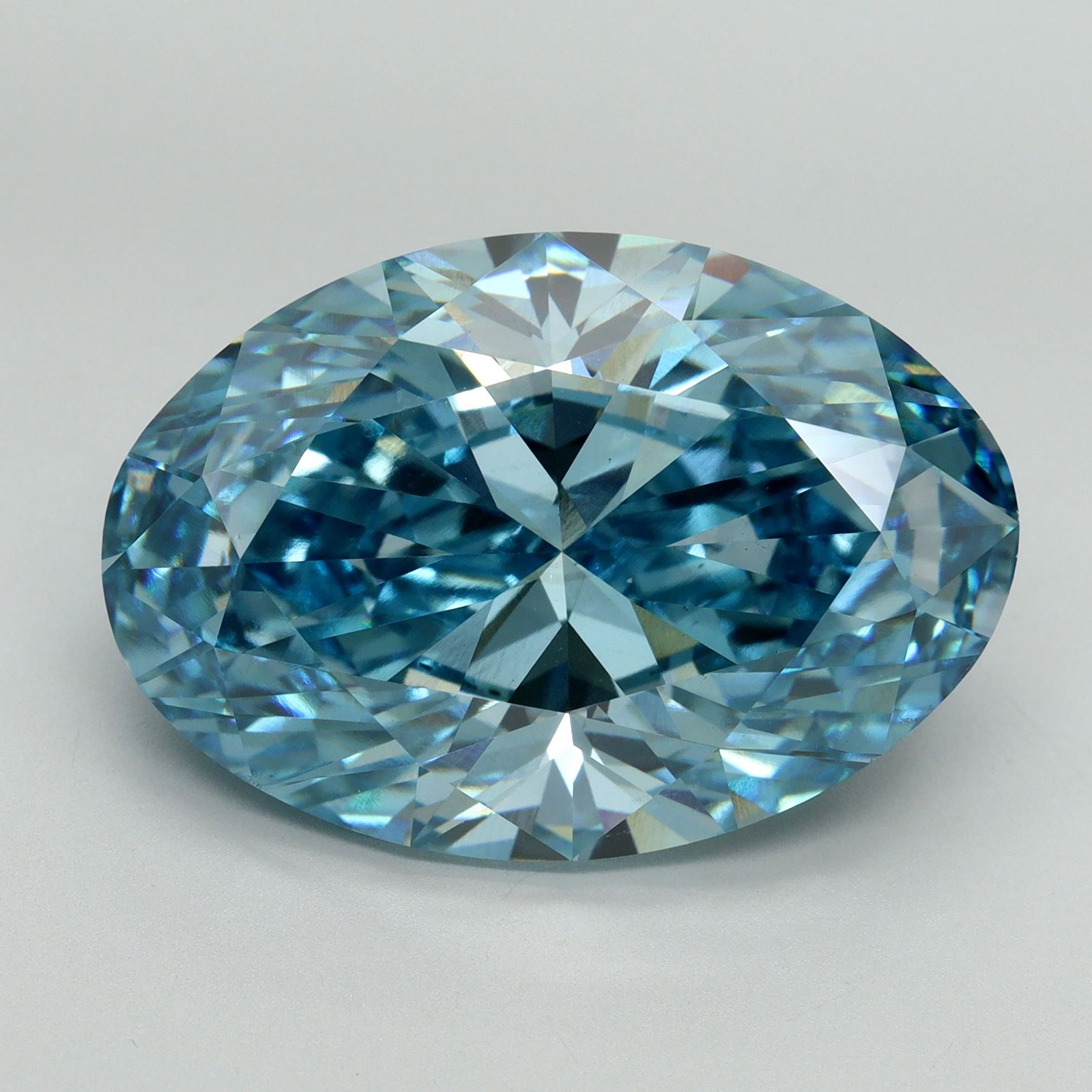Loose Diamond - OVAL 20.21ct Fancy Vivid Blue VS1: Loose Diamond - OVAL 20.21ct Fancy Vivid Blue VS1 Source: This is a real non-mined Diamond that has been grown in a lab Shape: OVAL Carats: 20.21 Color: Fancy Vivid Blue Certification: IGI Video: