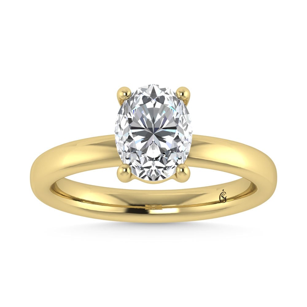 14K Yellow Gold Lab Grown Diamond 4 Ct.Tw. IGI Certified Oval Shape Solitaire (Available from 1CT to: 14K Yellow Gold Lab Grown Diamond 4 Ct.Tw. IGI Certified Oval Shape Solitaire (Available from 1CT to 7CT) Elegant, minimal, and made to shine. Our solitaire diamond ring features a brilliant single Ov