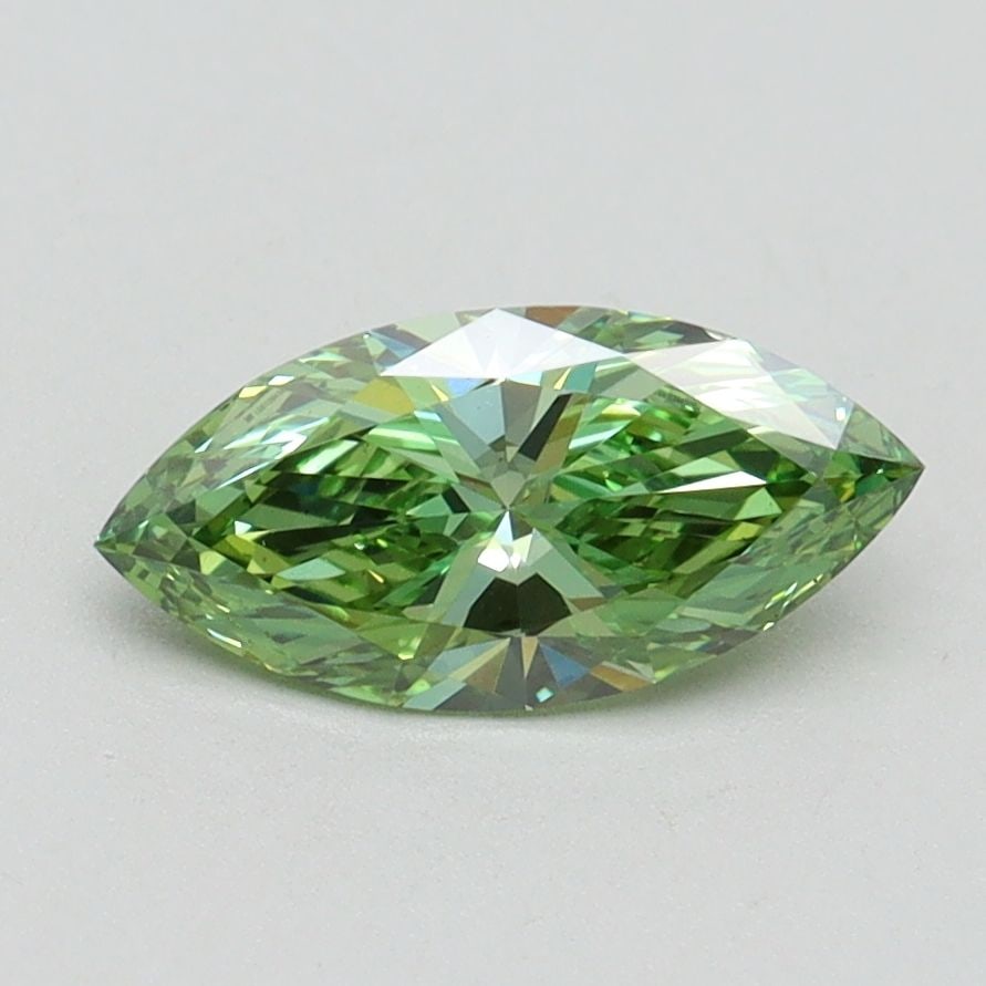 Loose Diamond - MARQUISE 0.83ct Fancy Vivid Green VS1: Loose Diamond - MARQUISE 0.83ct Fancy Vivid Green VS1 Source: This is a real non-mined Diamond that has been grown in a lab Shape: MARQUISE Carats: 0.83 Color: Fancy Vivid Green Certification: IGI Vid
